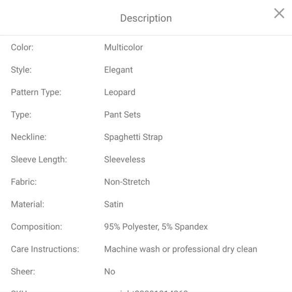 Satin leopard cami night set pyjamas - Picture 6 of 7